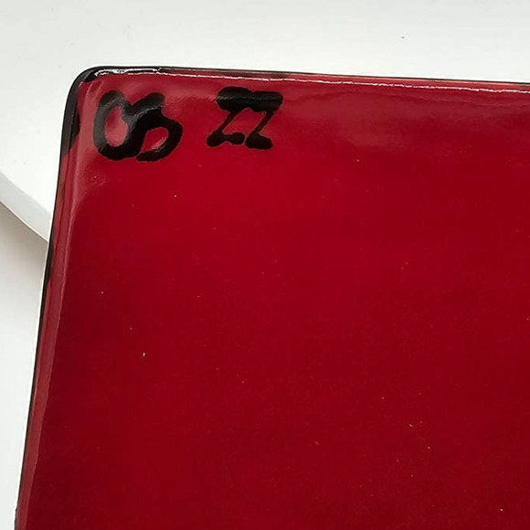 Studio Pottery Hand Painted Fire Eating Green Dragon Ceramic Tile Art 6-3/8 2022 - Picture 5 of 6